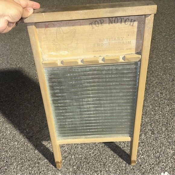 National Washboard Co. National 862 Antique Vintage Frosted Glass Washboard - Picture 2 of 5